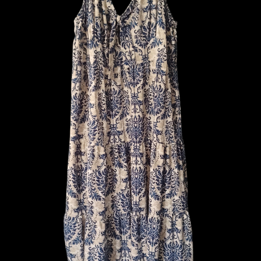 SHEIN Blue and White Maxi Dress